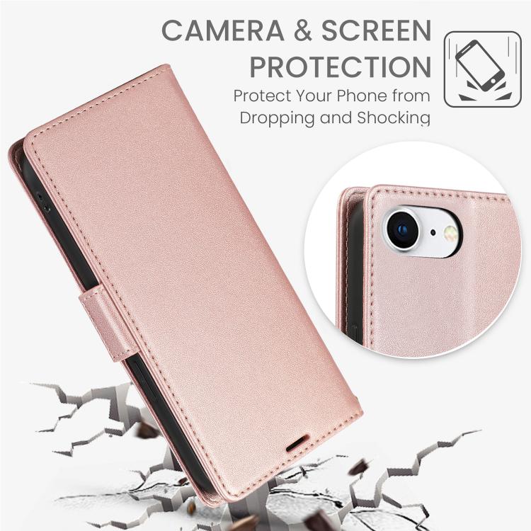 For iPhone 17e / 16e Side Buckle RFID Anti-theft Leather Phone Case