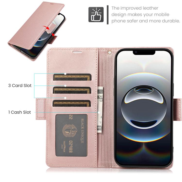 For iPhone 17e / 16e Side Buckle RFID Anti-theft Leather Phone Case