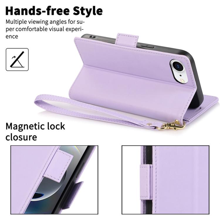 For iPhone 17e / 16e Side Buckle RFID Anti-theft Leather Phone Case