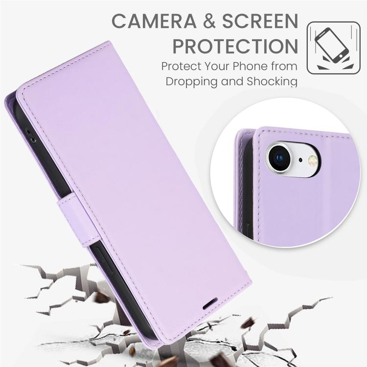 For iPhone 17e / 16e Side Buckle RFID Anti-theft Leather Phone Case