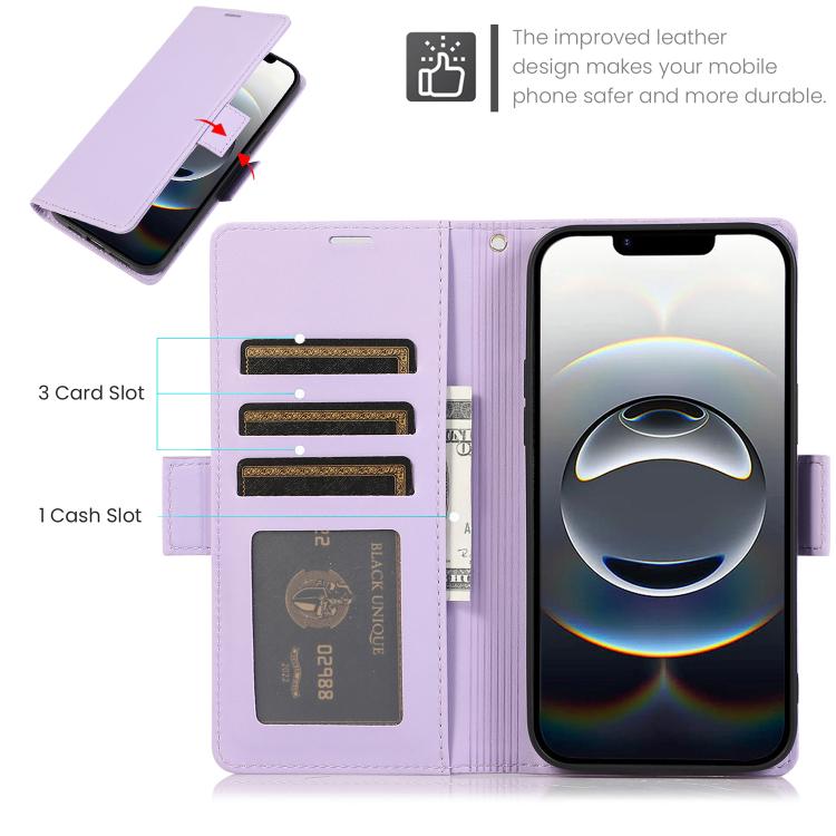 For iPhone 17e / 16e Side Buckle RFID Anti-theft Leather Phone Case