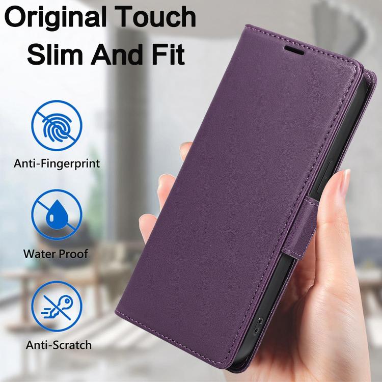 For iPhone 17e / 16e Side Buckle RFID Anti-theft Leather Phone Case