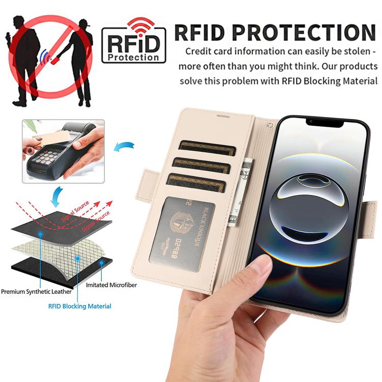 For iPhone 17e / 16e Side Buckle RFID Anti-theft Leather Phone Case