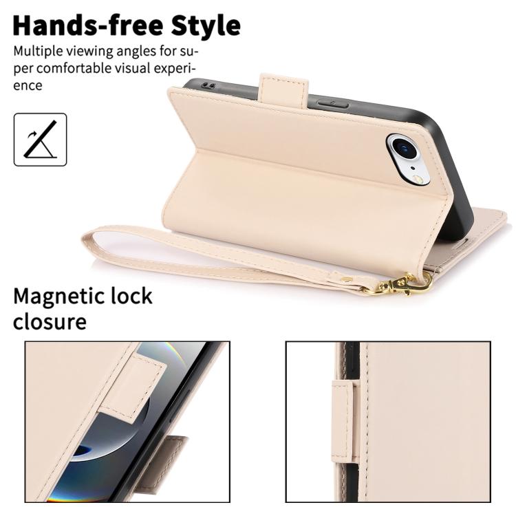 For iPhone 17e / 16e Side Buckle RFID Anti-theft Leather Phone Case