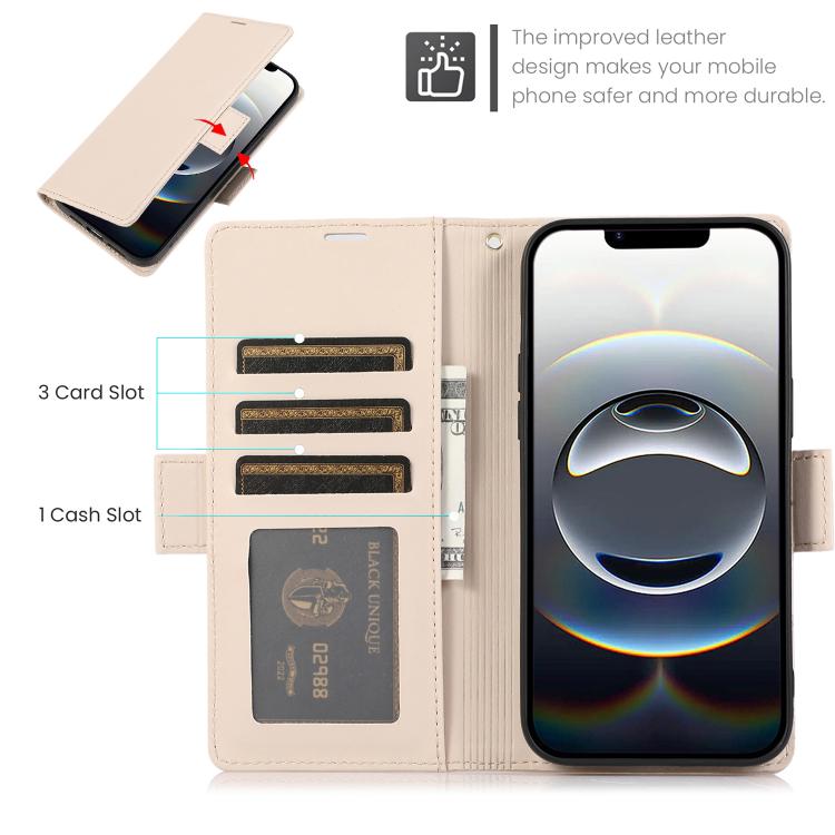 For iPhone 17e / 16e Side Buckle RFID Anti-theft Leather Phone Case