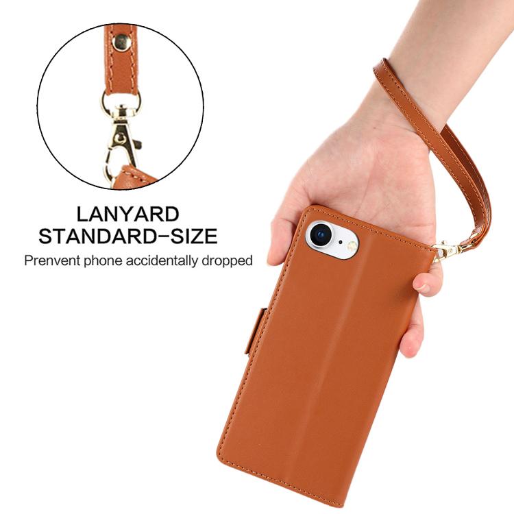 For iPhone 17e / 16e Side Buckle RFID Anti-theft Leather Phone Case