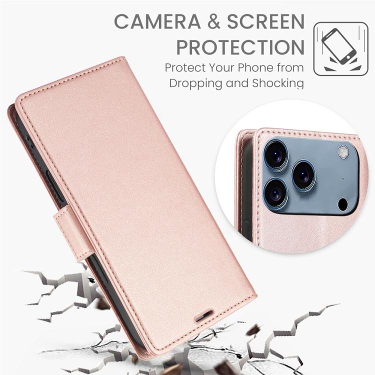 For iPhone 17 Pro Max Side Buckle RFID Anti-theft Leather Phone Case