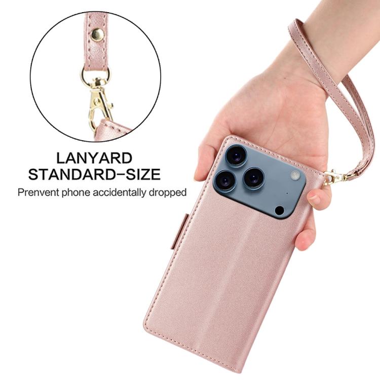 For iPhone 17 Pro Max Side Buckle RFID Anti-theft Leather Phone Case