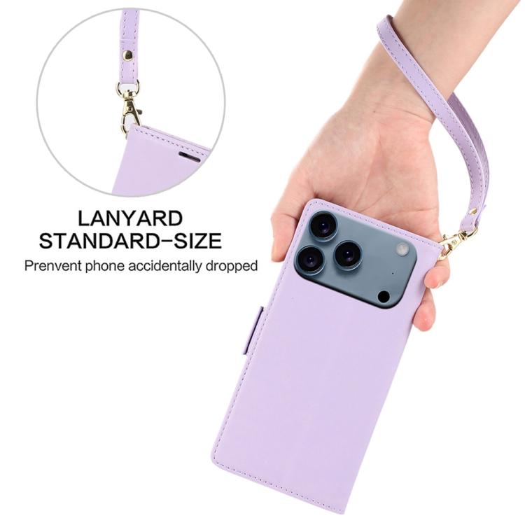 For iPhone 17 Pro Side Buckle RFID Anti-theft Leather Phone Case