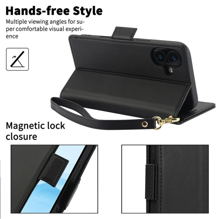 For iPhone 17 Side Buckle RFID Anti-theft Leather Phone Case