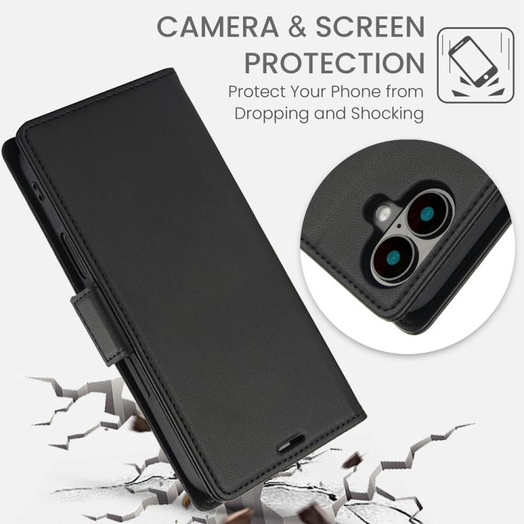 For iPhone 17 Side Buckle RFID Anti-theft Leather Phone Case