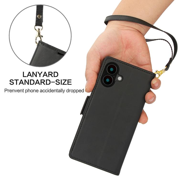 For iPhone 17 Side Buckle RFID Anti-theft Leather Phone Case