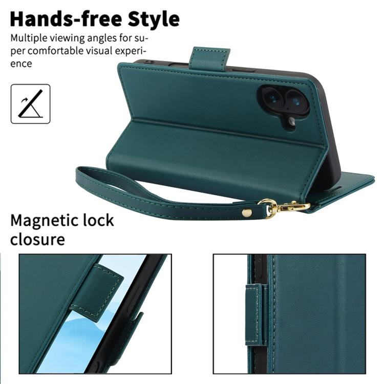 For iPhone 17 Side Buckle RFID Anti-theft Leather Phone Case