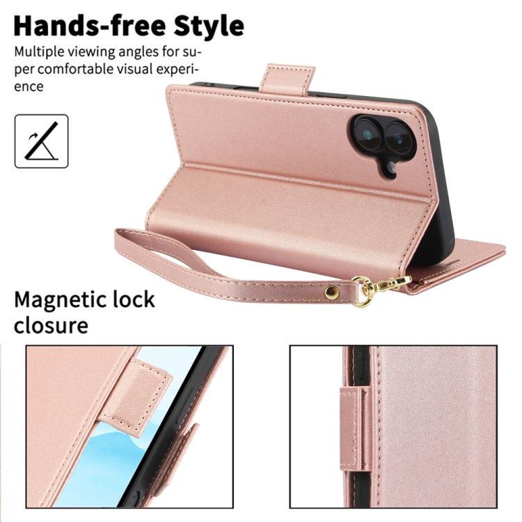 For iPhone 17 Side Buckle RFID Anti-theft Leather Phone Case