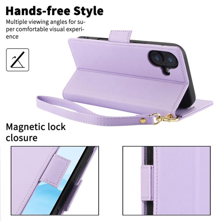 For iPhone 17 Side Buckle RFID Anti-theft Leather Phone Case