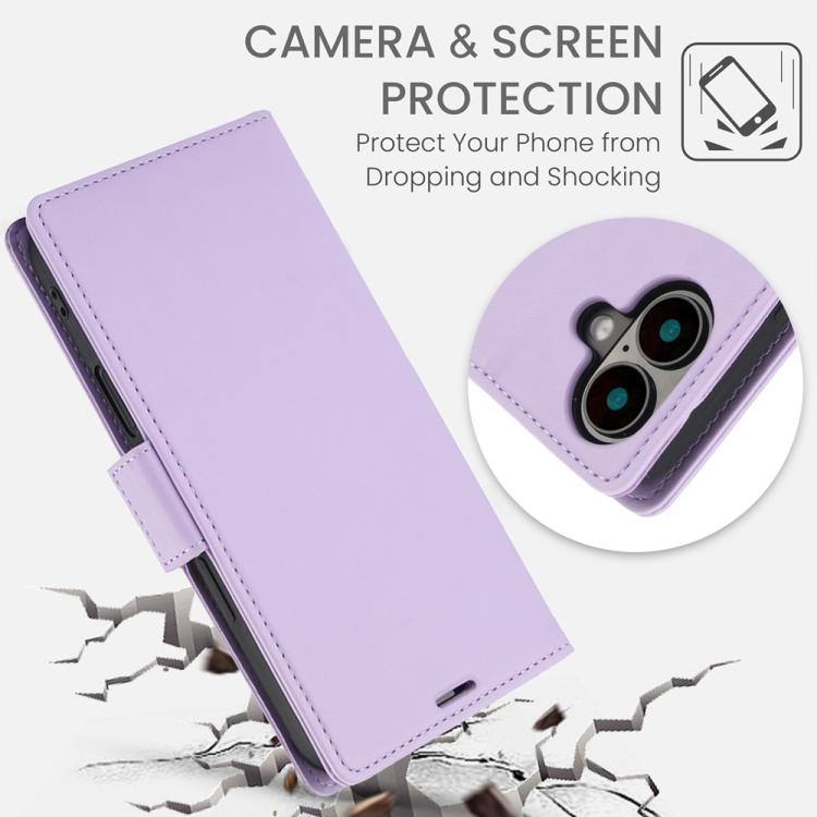 For iPhone 17 Side Buckle RFID Anti-theft Leather Phone Case
