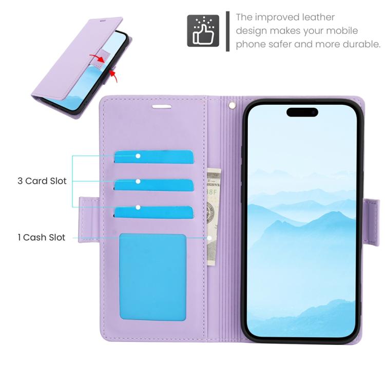 For iPhone 17 Side Buckle RFID Anti-theft Leather Phone Case