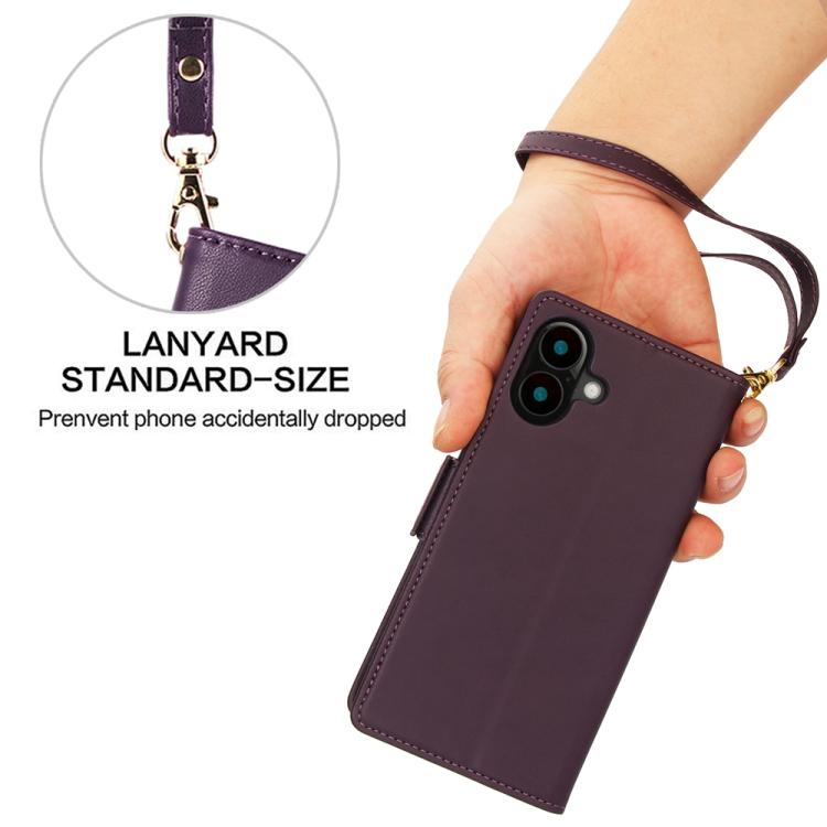 For iPhone 17 Side Buckle RFID Anti-theft Leather Phone Case