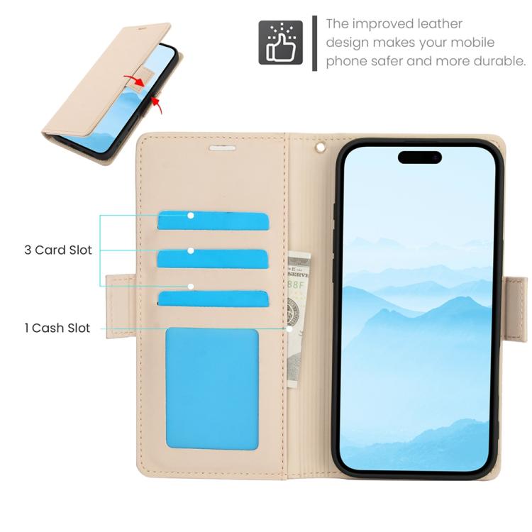 For iPhone 17 Side Buckle RFID Anti-theft Leather Phone Case
