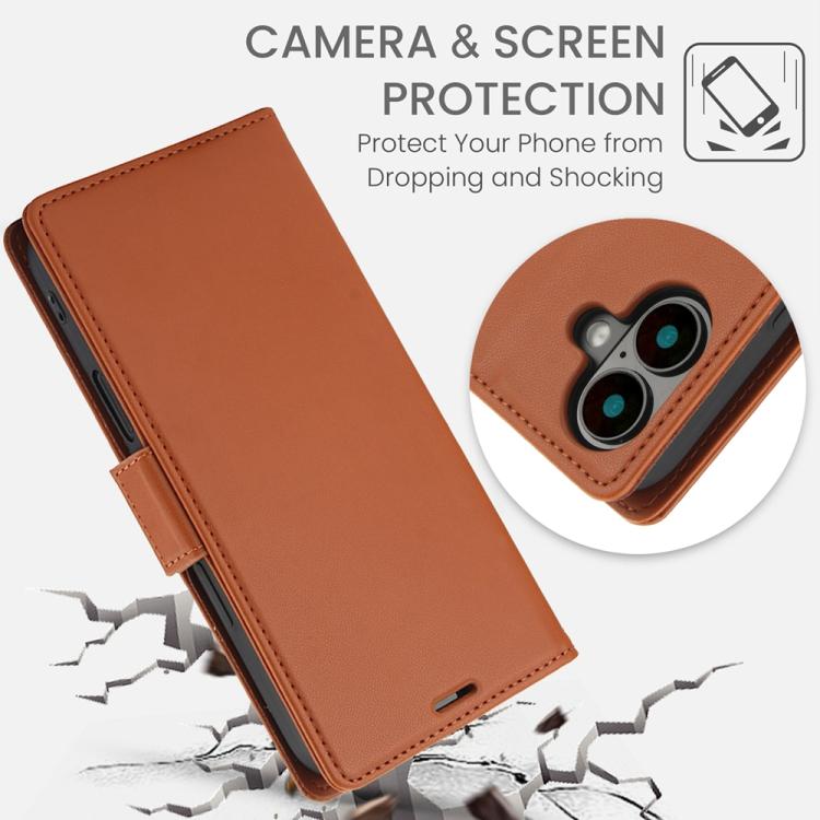 For iPhone 17 Side Buckle RFID Anti-theft Leather Phone Case