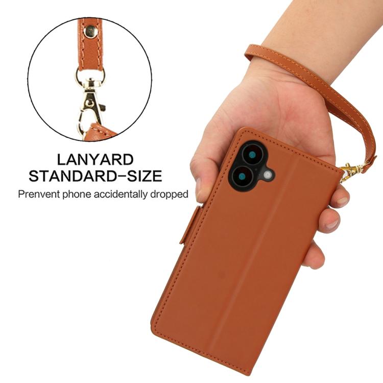 For iPhone 17 Side Buckle RFID Anti-theft Leather Phone Case