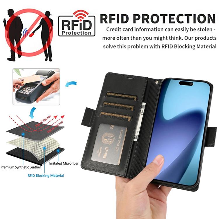 For iPhone Air Side Buckle RFID Anti-theft Leather Phone Case