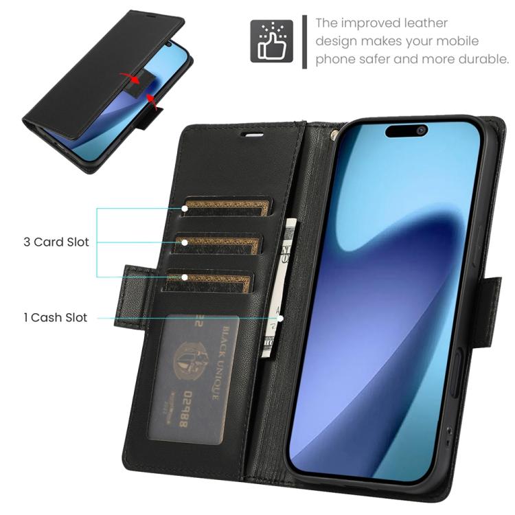 For iPhone Air Side Buckle RFID Anti-theft Leather Phone Case