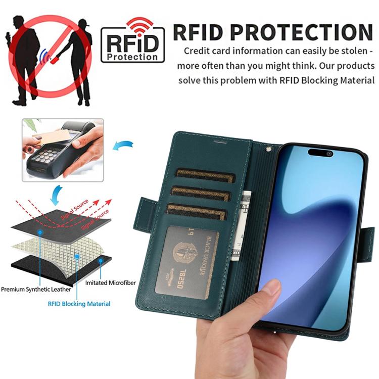 For iPhone Air Side Buckle RFID Anti-theft Leather Phone Case