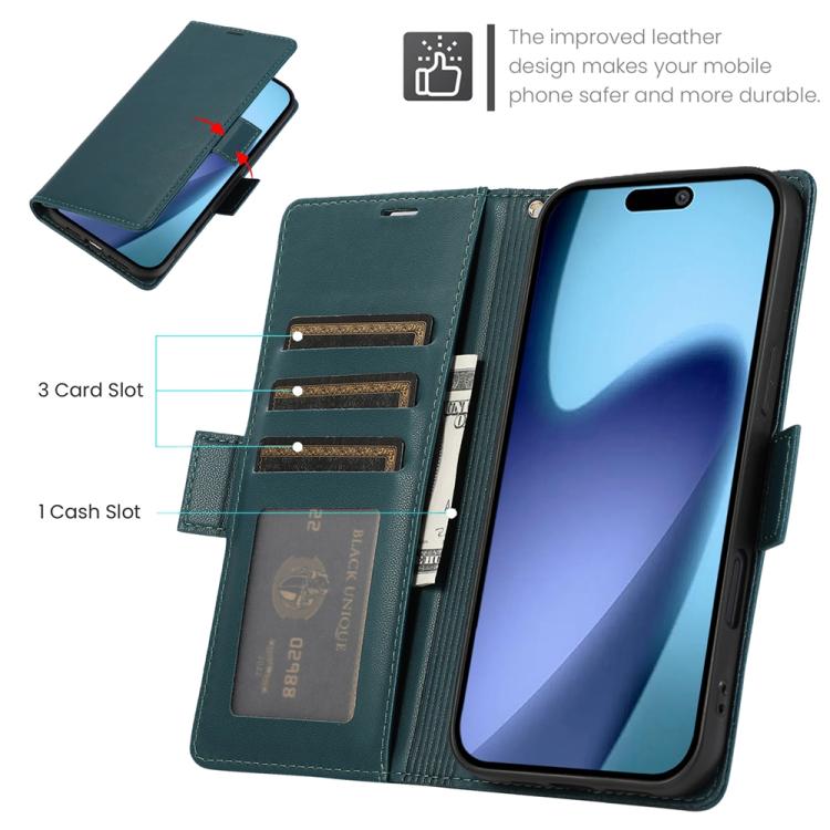 For iPhone Air Side Buckle RFID Anti-theft Leather Phone Case