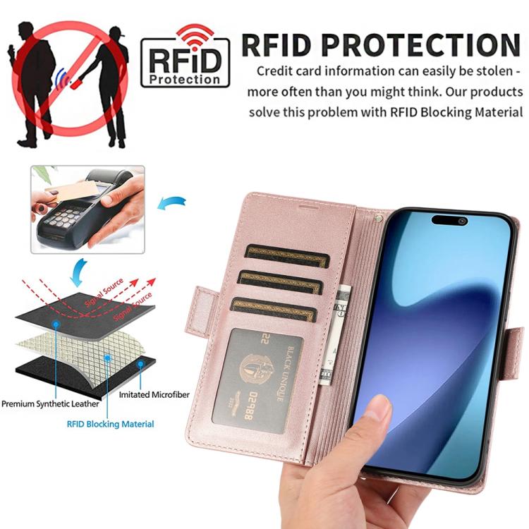 For iPhone Air Side Buckle RFID Anti-theft Leather Phone Case