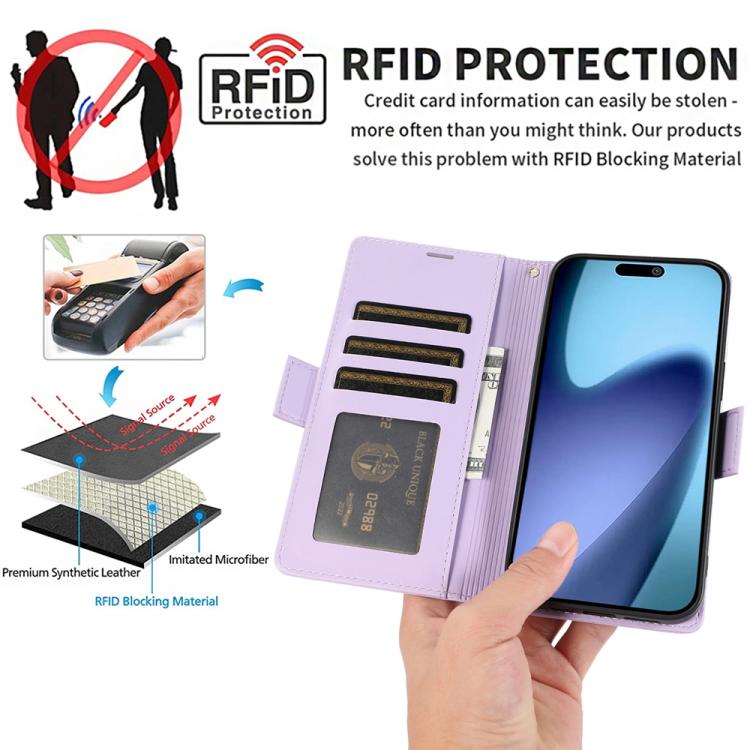 For iPhone Air Side Buckle RFID Anti-theft Leather Phone Case