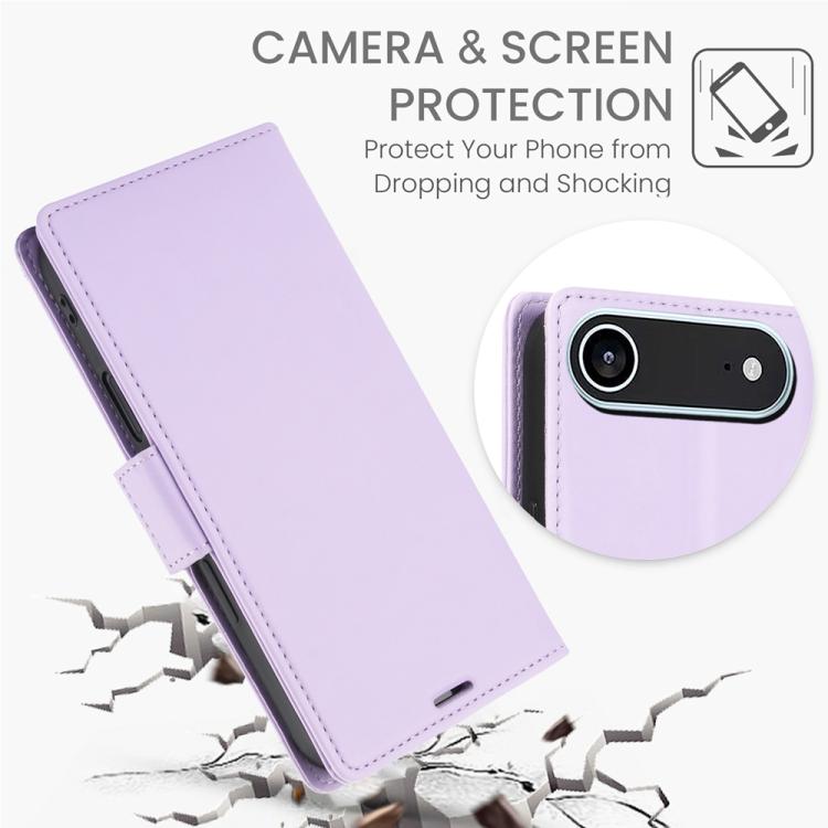 For iPhone Air Side Buckle RFID Anti-theft Leather Phone Case