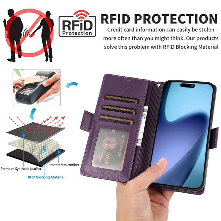 For iPhone Air Side Buckle RFID Anti-theft Leather Phone Case