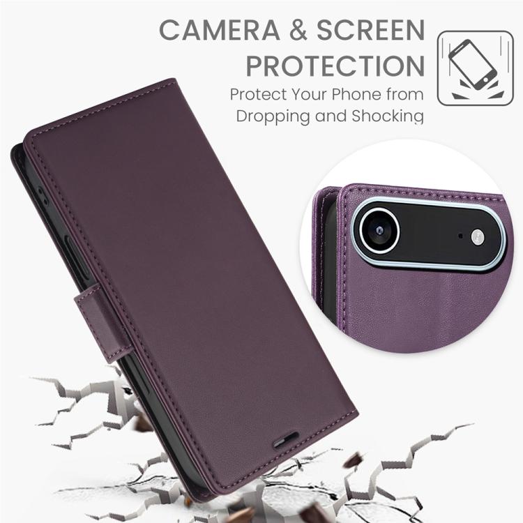For iPhone Air Side Buckle RFID Anti-theft Leather Phone Case