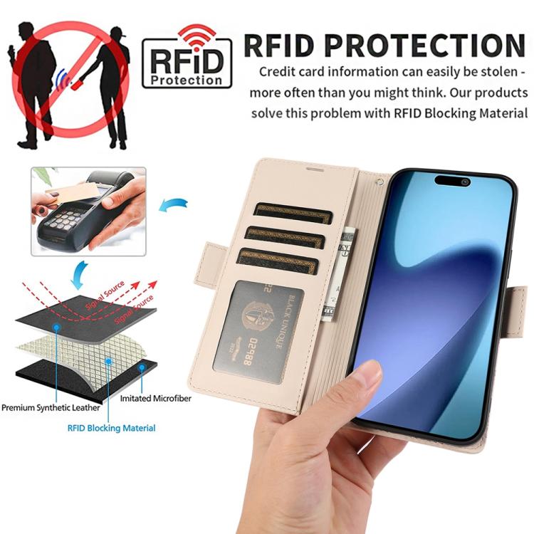 For iPhone Air Side Buckle RFID Anti-theft Leather Phone Case