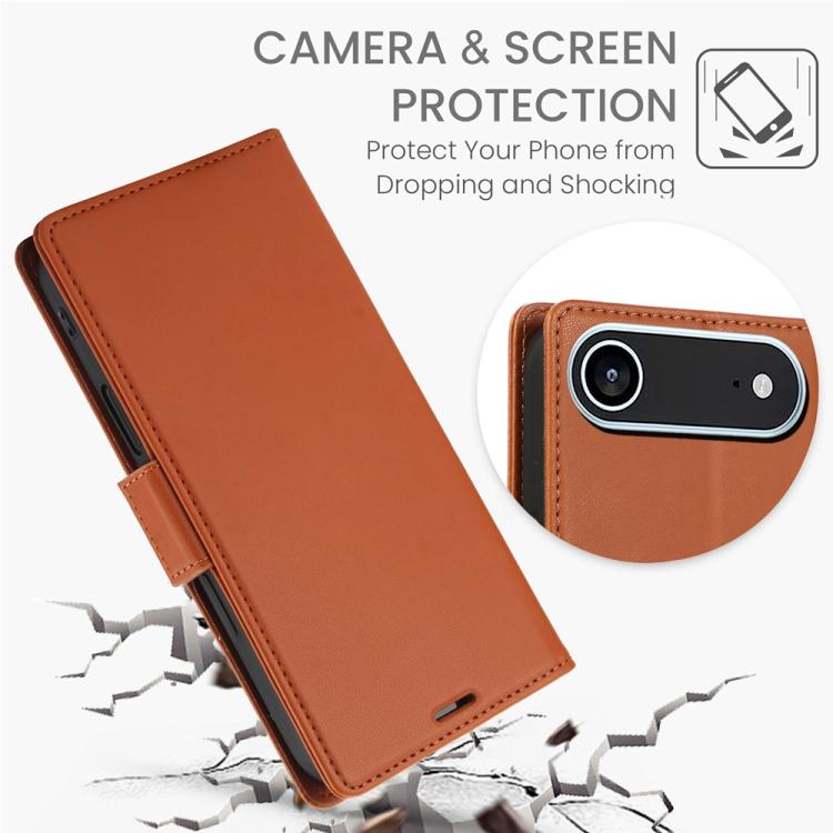 For iPhone Air Side Buckle RFID Anti-theft Leather Phone Case