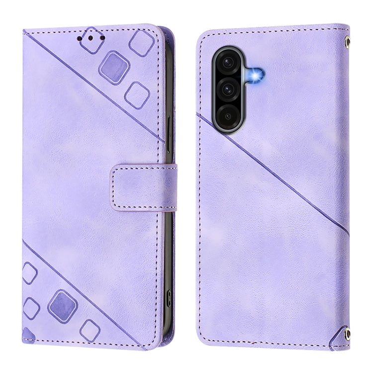 For Samsung Galaxy A56 5G Skin-feel Embossed Leather Phone Case