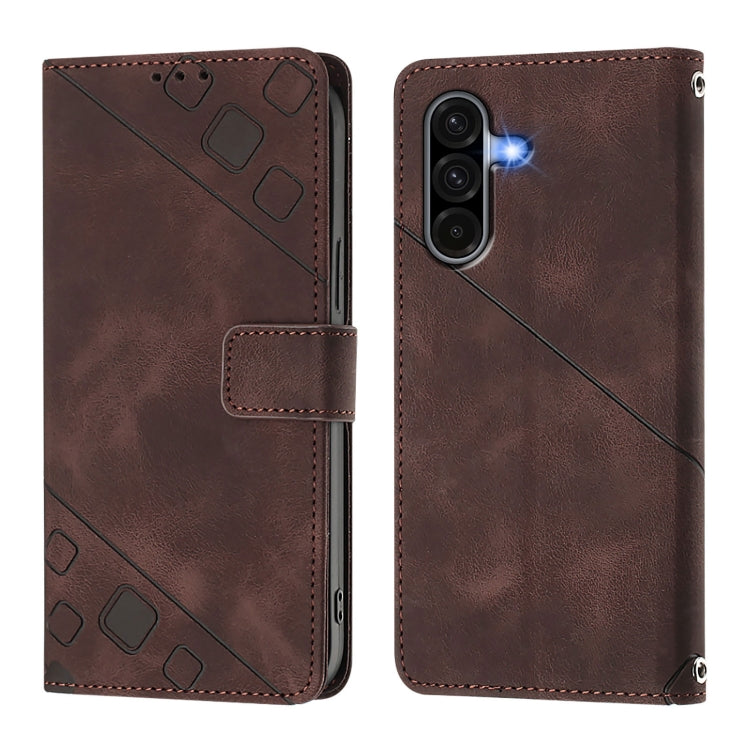 For Samsung Galaxy A56 5G Skin-feel Embossed Leather Phone Case