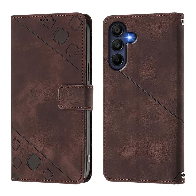 For Samsung Galaxy A17 5G Skin-feel Embossed Leather Phone Case