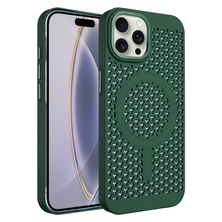For iPhone 16 Pro Max Ice Feeling Cooling MagSafe Magnetic Phone Case