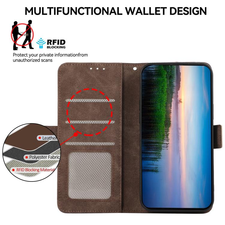 For OnePlus Turbo 6V / Turbo 6 ABEEL Frosted Magnetic RFID Leather Phone Case