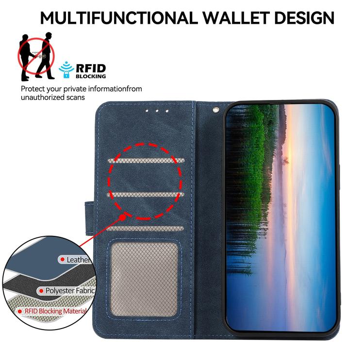 For OnePlus Turbo 6V / Turbo 6 ABEEL Color Block Magnetic RFID Leather Phone Case