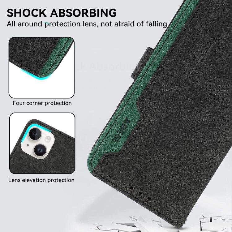 For OnePlus 15T ABEEL Color Block Magnetic RFID Leather Phone Case