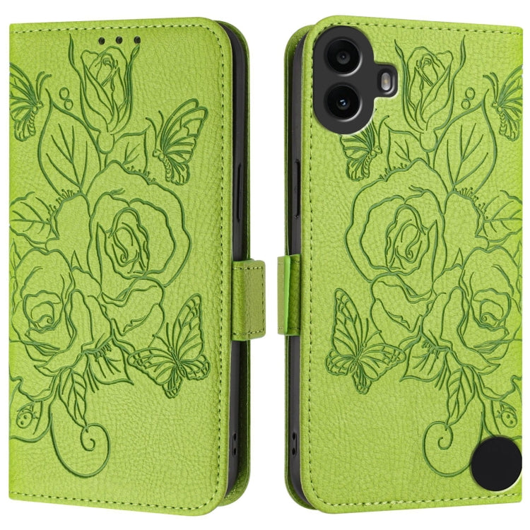 For Nothing CMF Phone 1 Embossed Rose RFID Anti-theft Leather Phone Case