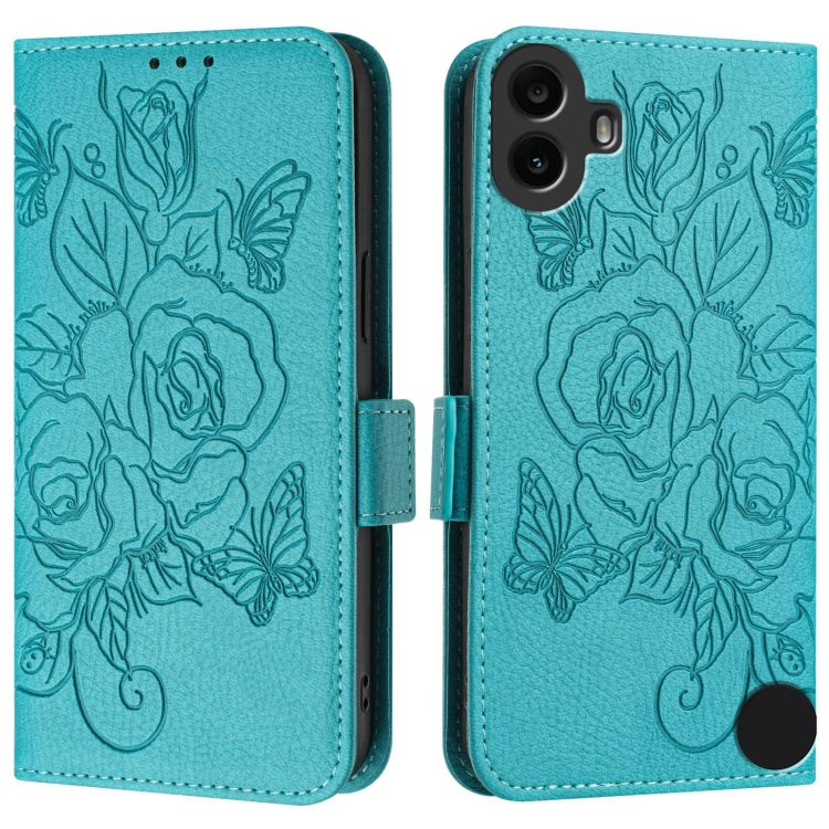 For Nothing CMF Phone 1 Embossed Rose RFID Anti-theft Leather Phone Case