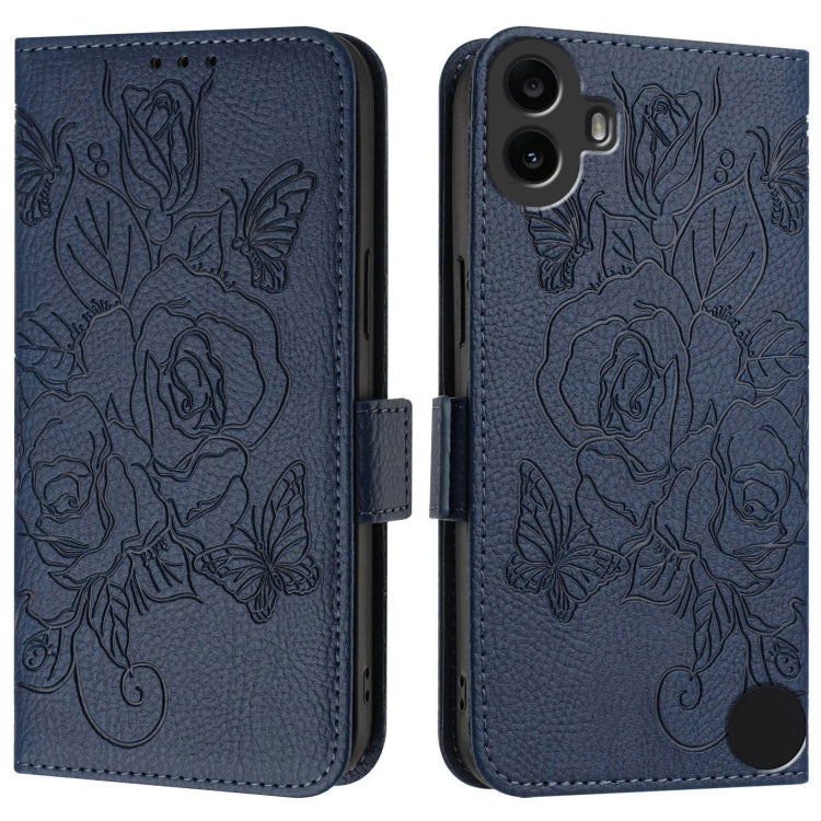 For Nothing CMF Phone 1 Embossed Rose RFID Anti-theft Leather Phone Case