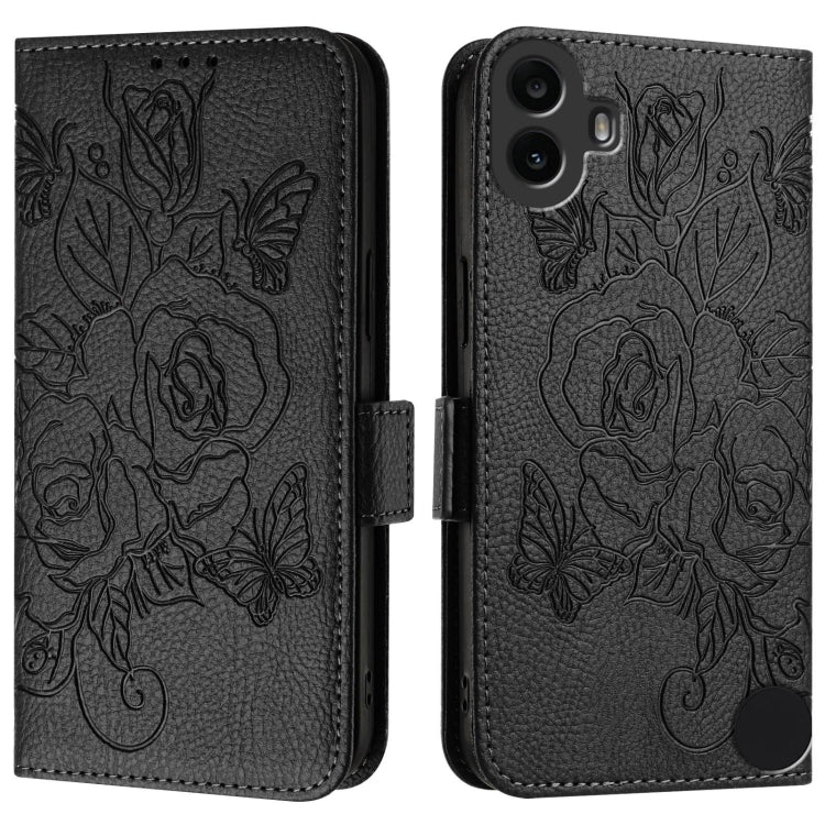For Nothing CMF Phone 1 Embossed Rose RFID Anti-theft Leather Phone Case