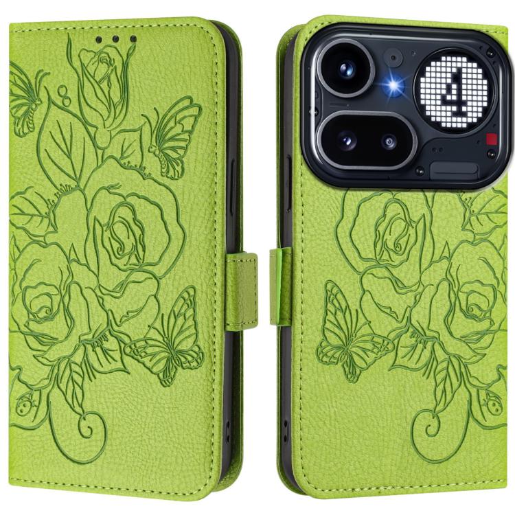 For Nothing Phone 4a Pro Embossed Rose RFID Anti-theft Leather Phone Case