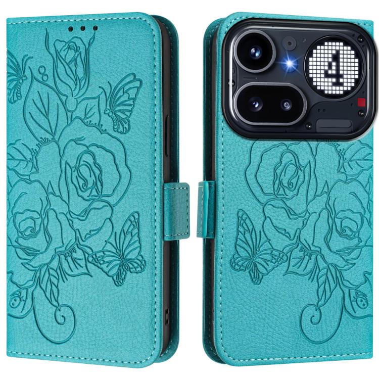 For Nothing Phone 4a Pro Embossed Rose RFID Anti-theft Leather Phone Case