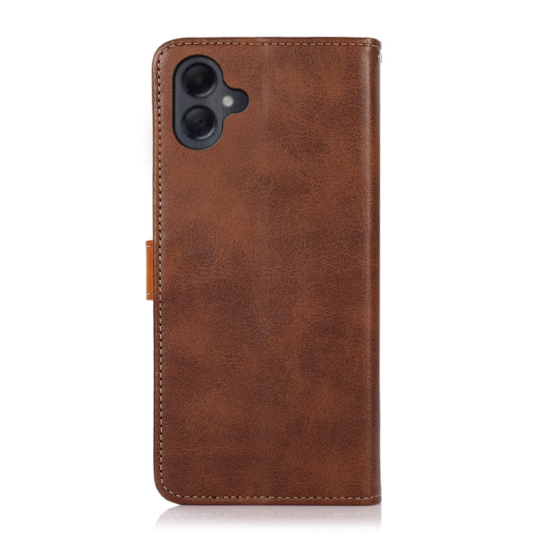 For Samsung Galaxy A06 4G KHAZNEH Dual-color Cowhide Texture Flip Leather Phone Case